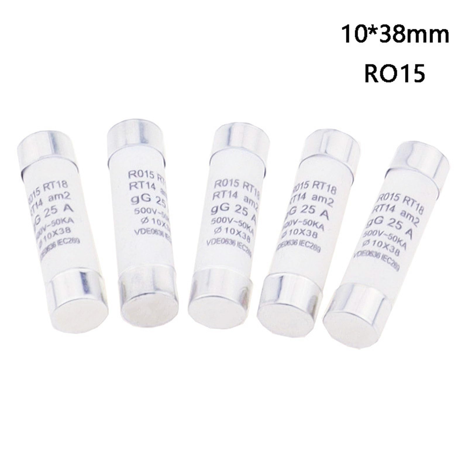 10 x 38 bezpieczników ceramicznych do szybkiego przedmuchiwania 10 x 38 mm 500 V 1 A 2 A 3 A 4 A 5 A 6 A 8 A 10 A 16 A 20 A 25 A 32 A RO15 RT14 RT18 (1A, 10 szt.)