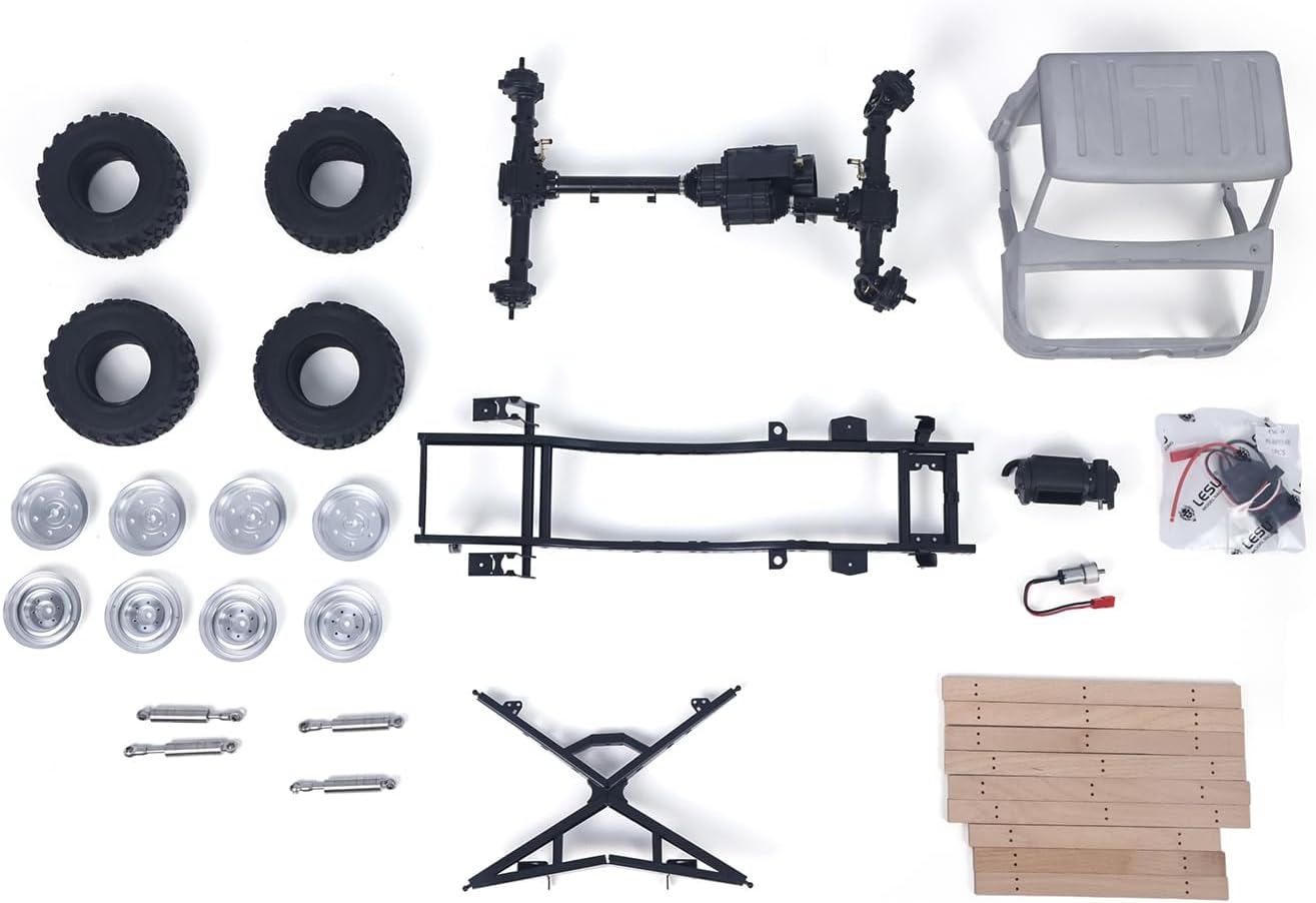 LESU 1/10 RC Off-Road Vehicles for 4X4 Truck U406 Remote Control Car Unassembled Unpainted 2Gear Box Winch Hobby Grade Model W/O Motor ESC Servo Hobby Grade Model