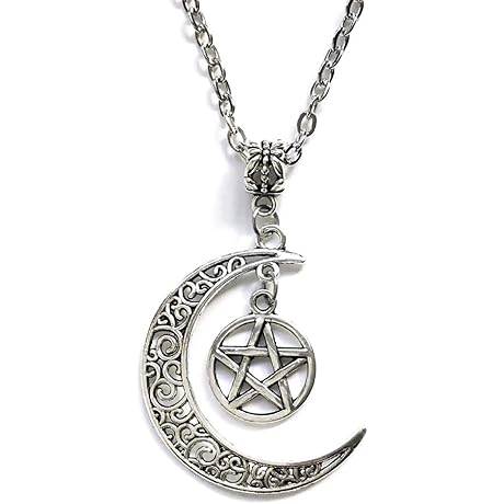 Crescent Moon and Pentagram Wiccan Pendant: Embrace Spiritual Harmony