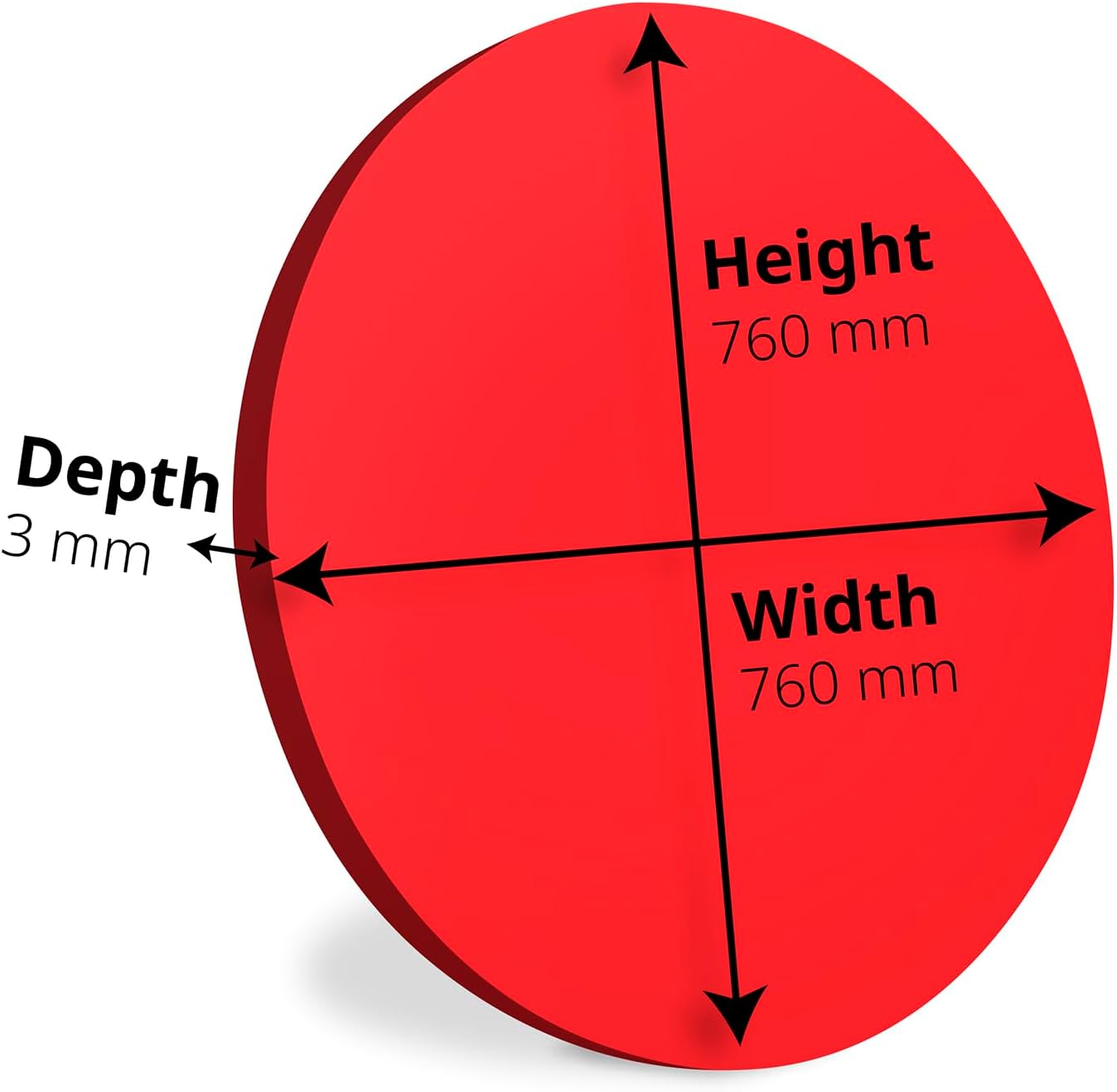 Star Cutouts SC5000-c-m-008 Plain Medium Cardboard Circle - Primary Red Height 76 cm Width 76 cm - Ideal DIY Craft Decoration for Birthday, Wedding, Anniversary etc