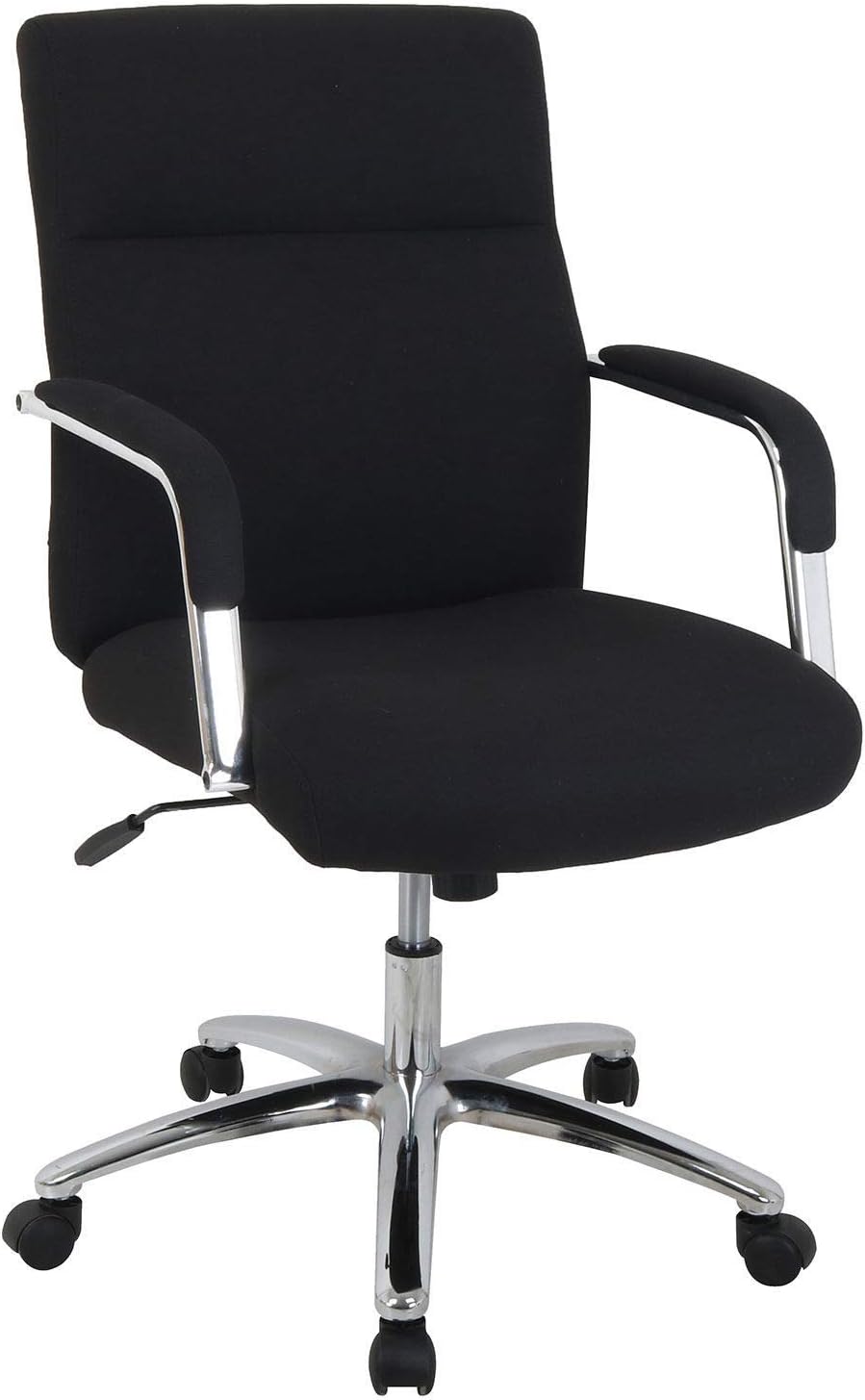 Global Industrial High Back Fabric Task Chair, Black, Fixed Arms, High Back