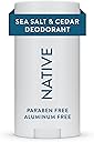 Native Deodorant | Natural Deodorant for Men, Aluminum Free with Baking Soda, Probiotics, Coconut Oil and Shea Butter | Sea Salt & Cedar