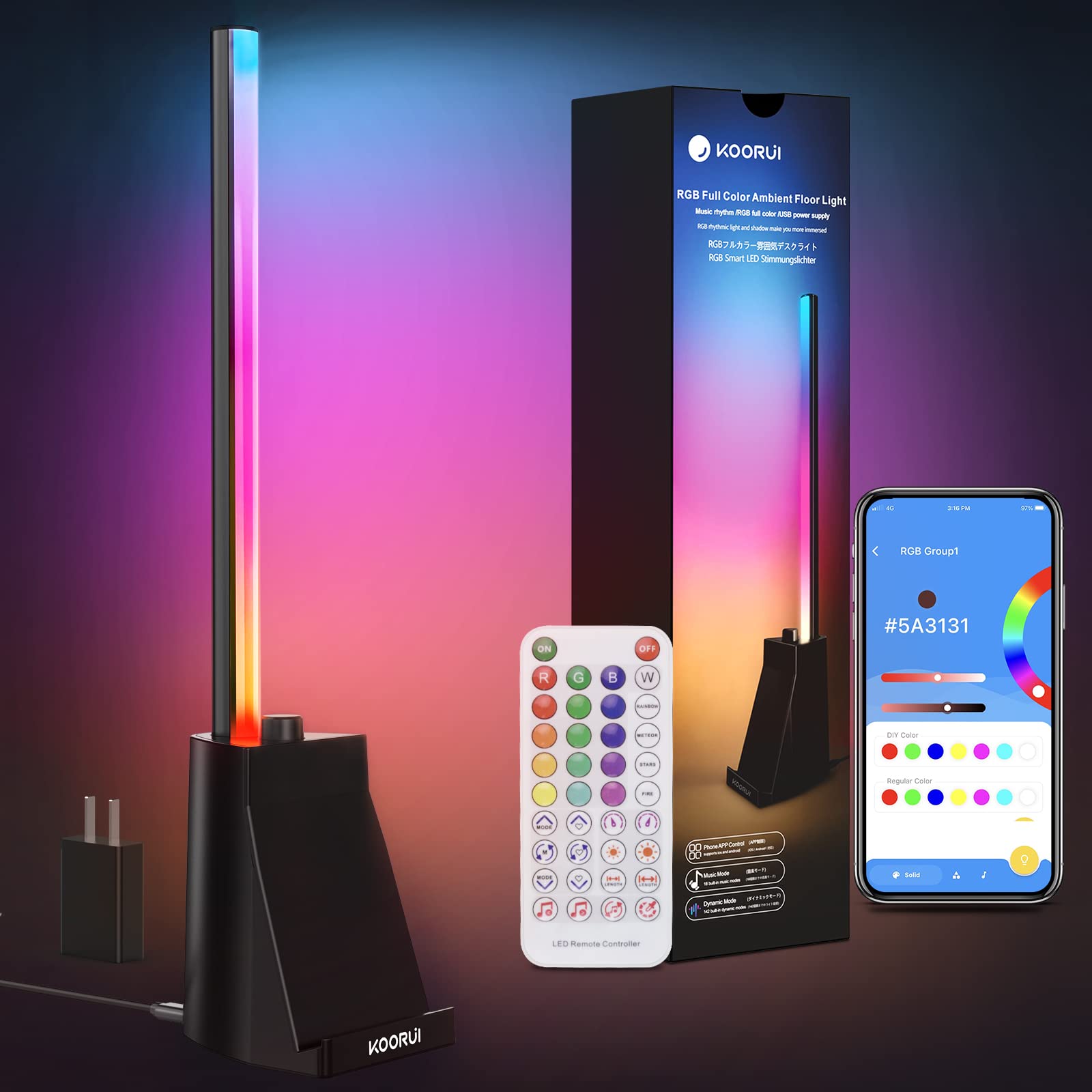 Buy RGB Hue Led Lights Bar KOORUI Smart LED RGB Desk Lamp, RGB Table