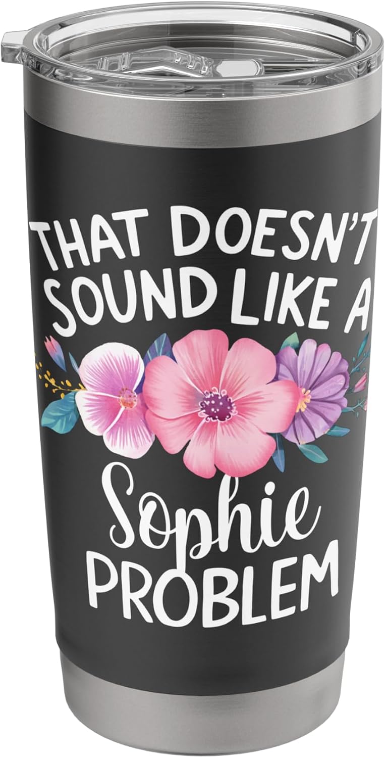 Sophie Personalized Cute Flower Girls Sophie Name Stainless Steel Insulated Tumbler