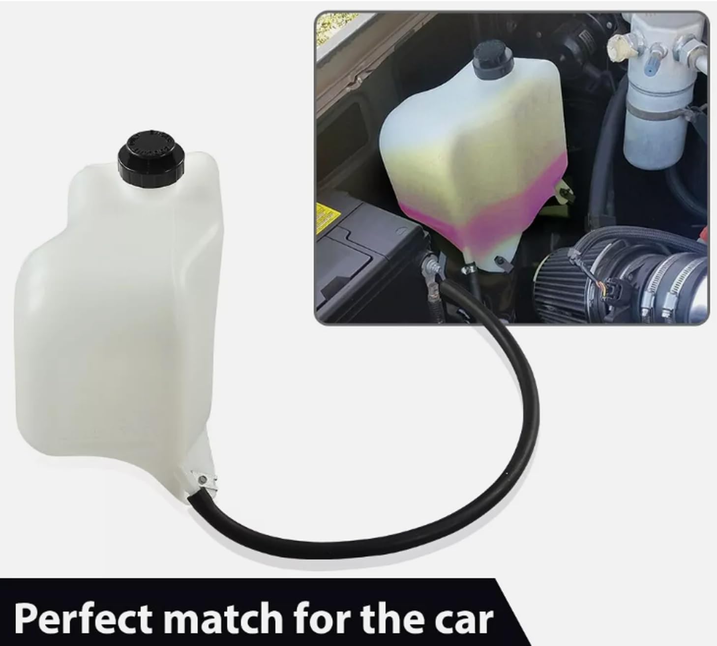 Fit for 1981 1982 1983 1984 1985 1986 1987 for Chevy GMC GM Truck Coolant Bottle & Cap W/Mounting Hardware & Hose