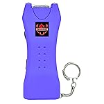 FIGHTSENSE Super Heavy Duty Keychain Stun Gun with Flashlight for Men and Women self Defense Device, Rechargeable Stun Gun, Nylon Holsters (Purple USB)