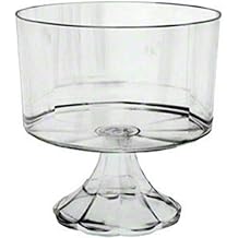 zappy 6 Heavy Weight Disposable Plastic Clear Pedestal Trifle Bowl 120 oz Trifle Bowls Also Used as Clear Serving Bowls Pasta Bowls Salad Bowl Fruit Bowl Punchbowl Popcorn bowl