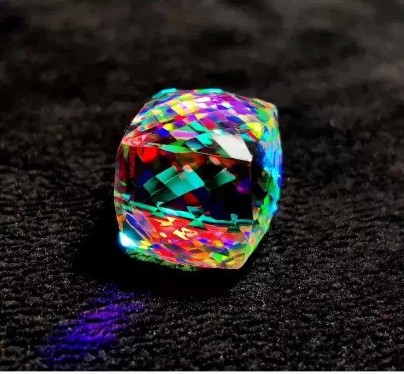 A+ 105.1 Ct Natural Mystic Topaz Rainbow Color cube Certified Loose Gemstone