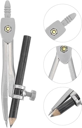 Miniatura 7 de SOIMISS Brújula de geometría Profesional Compás Matemáticas Transportadores Geometría Herramientas de dibujo de precisión con lápiz para ingenieros