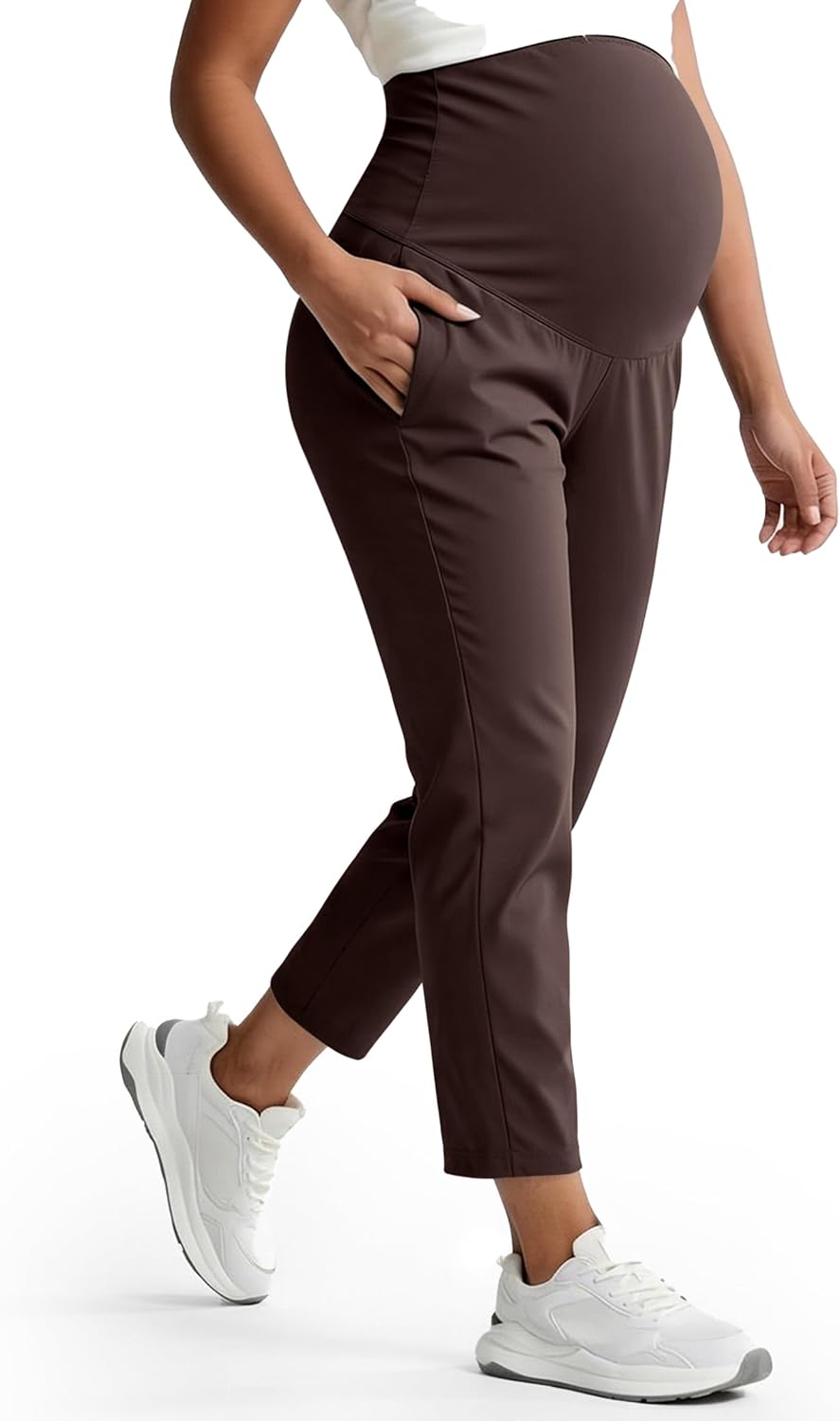Mama Land Women's Maternity Jogger Over The Belly Stretchy Pregnancy Pants with Pockets Workout Pants for All Trimesters