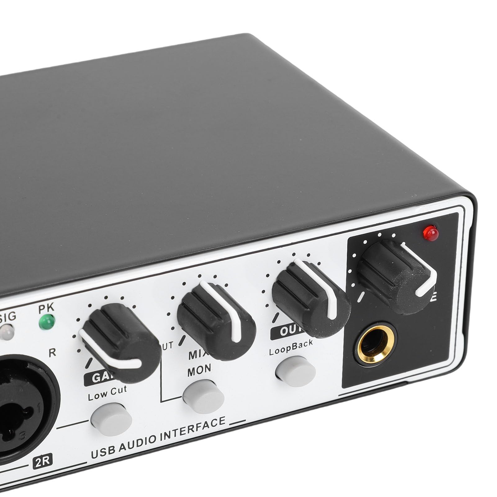 Focket Interfejs audio USB do nagrywania, strumieniowania i podcastingu, z XLR, mikser audio 24-bitowy 192 kHz, zasilanie fantomowe 48 V, sprzęt studyjny do komputera PC (czarny biały)
