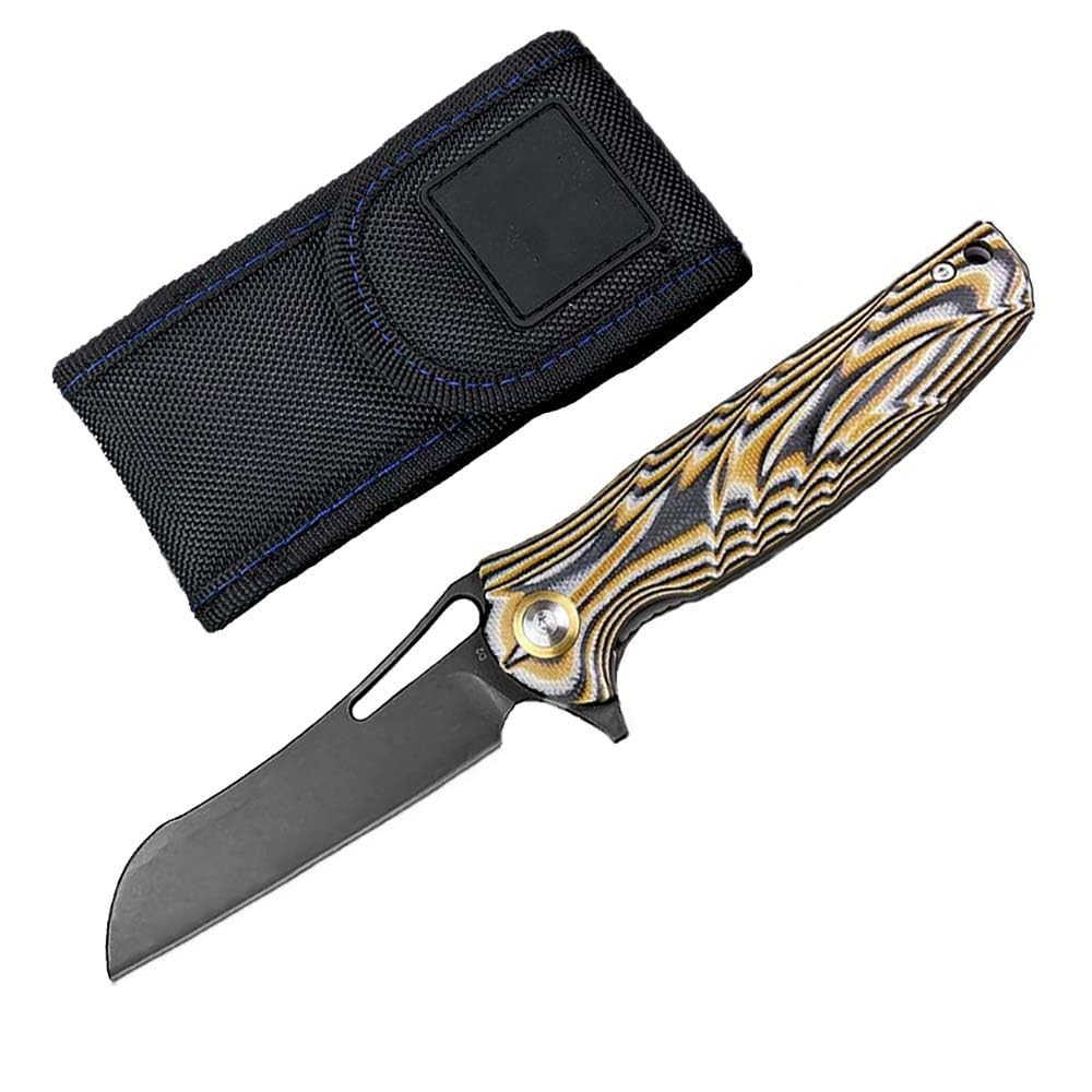 Klappmesser 7.9" Scharf Robust Taschenmesser aus D2 edelstahl, ‌G10, Outdoor Edc Messer Survival Jagdmesser, tragbare camping messer, Faltbar tanto neck knife, flipper einhandmesser mit clip Scheide