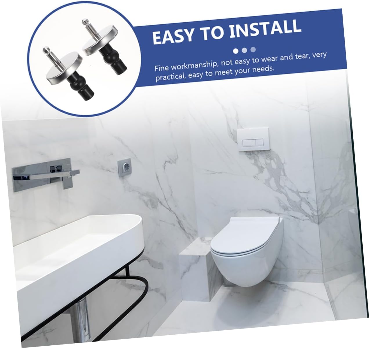 5sets Stainless Steel Toilet Seat Fixing Screws Set Toilet Lid Screws Replacement Parts Bolts 8pcs*5