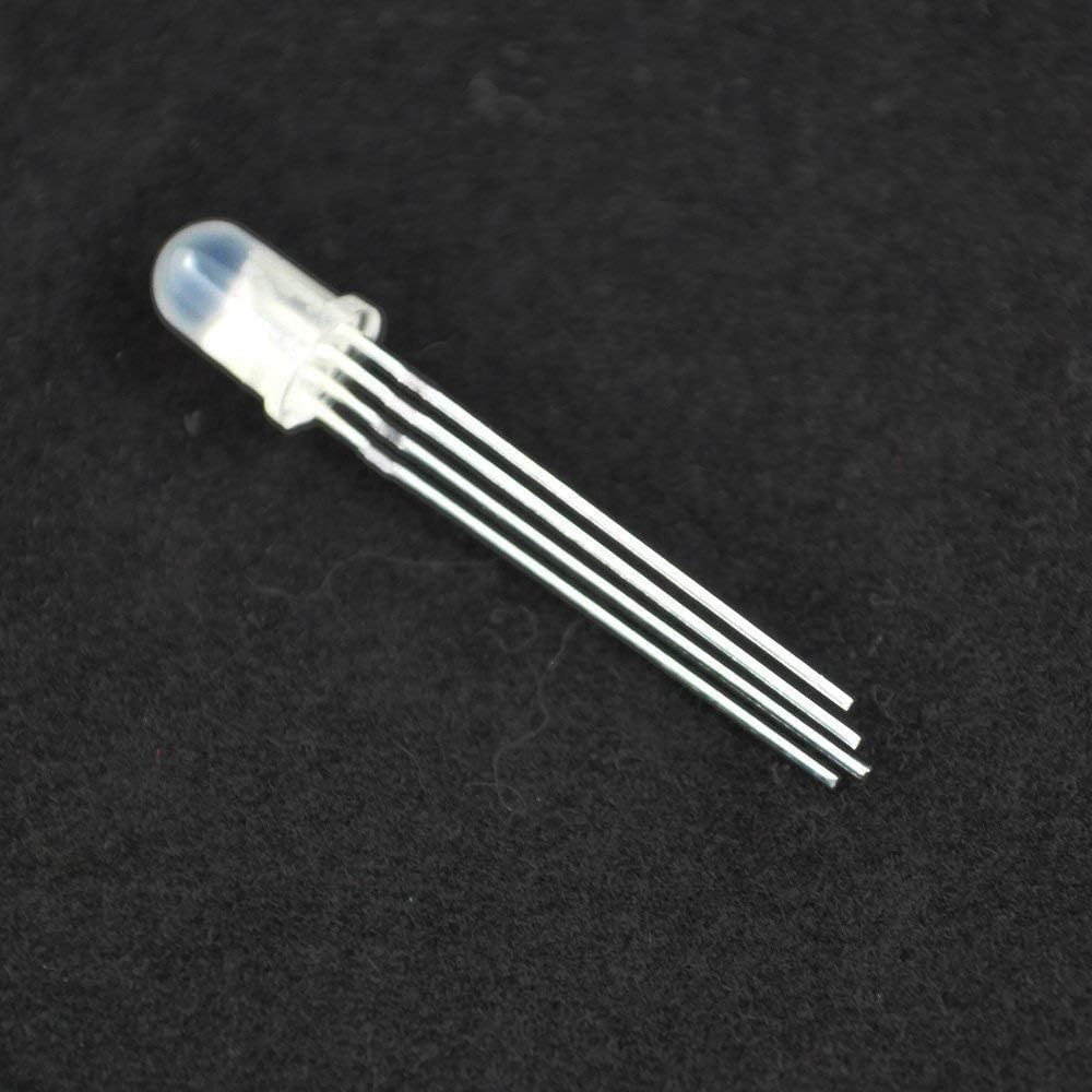 uxcell 50 Pcs 5mm Round Head Common Cathode RGB Light LED Emitting Diodes