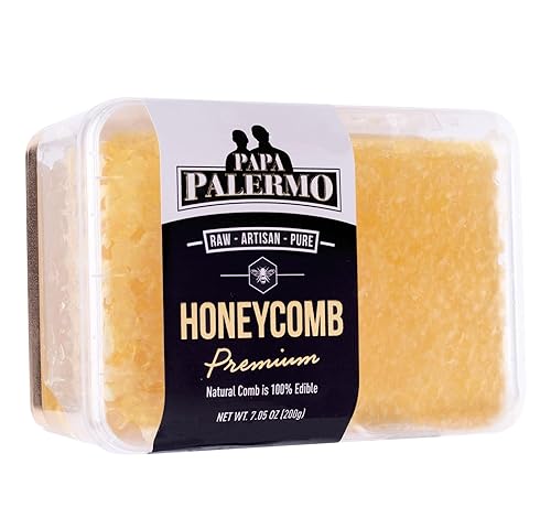 Miniatura 2 de Palermo Honeycomb 100% comestible, totalmente natural, panal de abeja crudo gourmet, sin aditivos, sin conservantes, paquete de 4 x 7 onzas (total