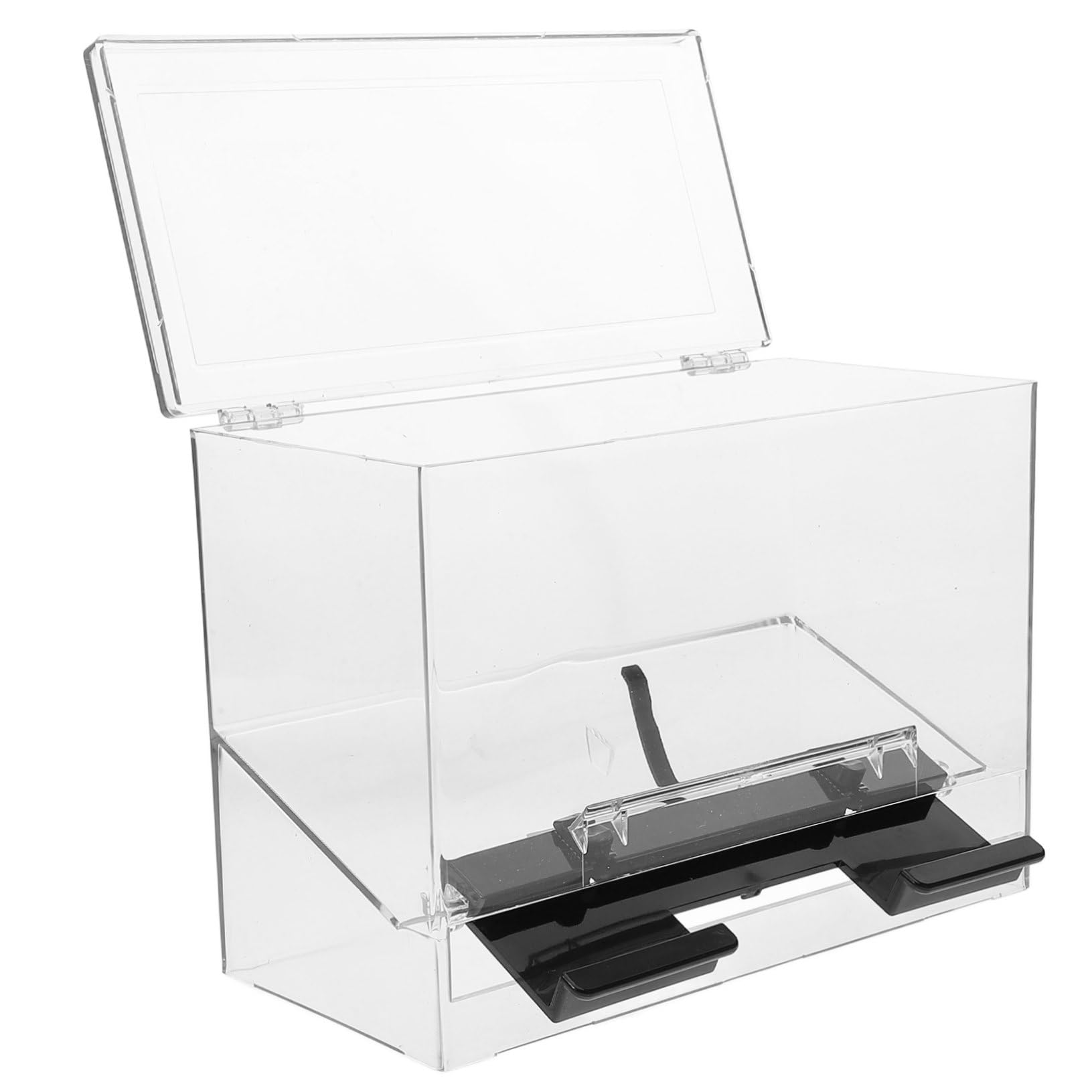 LALADEFIEE Acrylic Straw Dispenser Container Pressing Straw Storage Box for Restaurants and Homes Easy to Clean Non-slip Holder for Bulk Straws Clear and Design