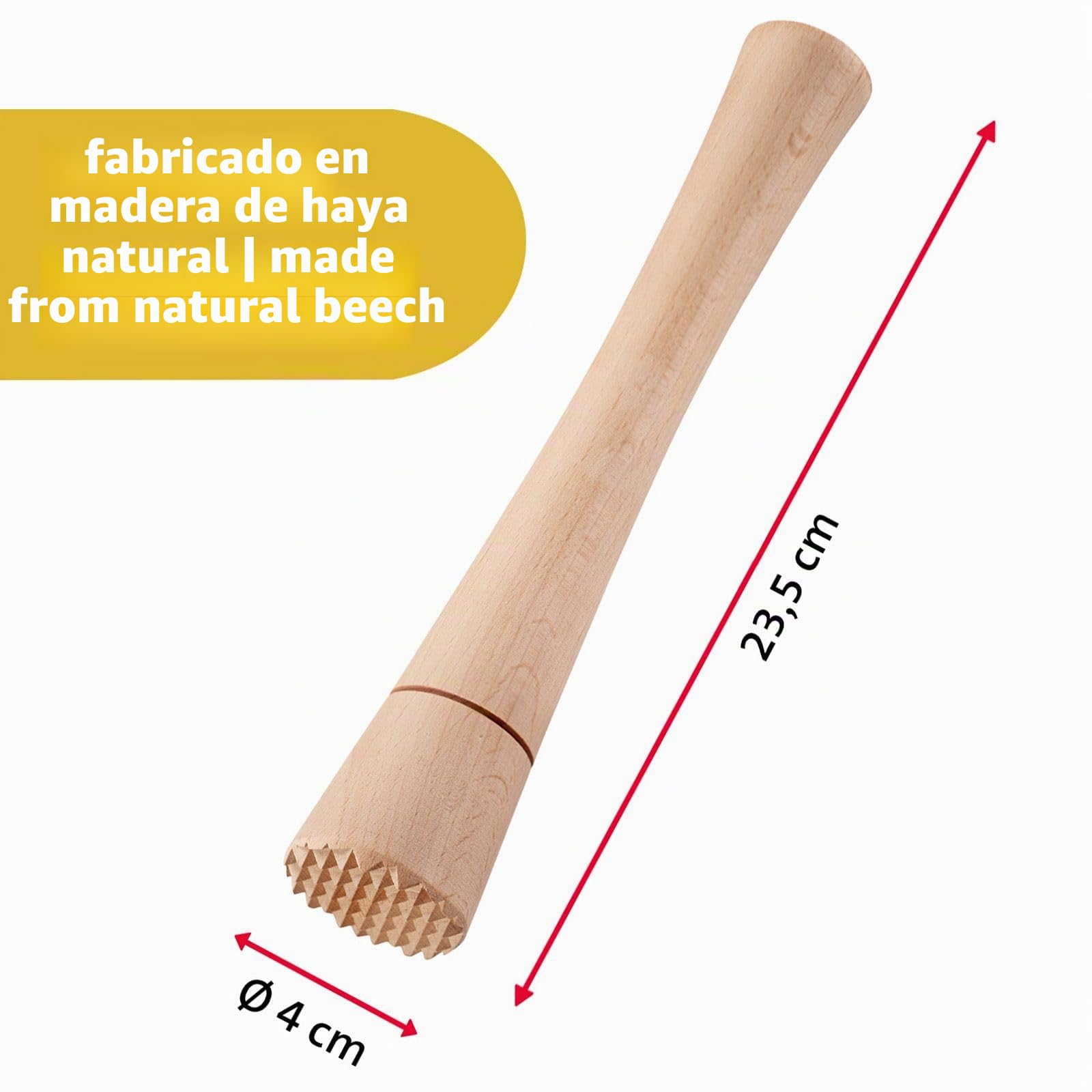 Macerador de fermentación Westmark – robusto machacador manual, ideal para kimchi, chucrut y fermentar diferentes alimentos, fácil de usar – madera de haya
