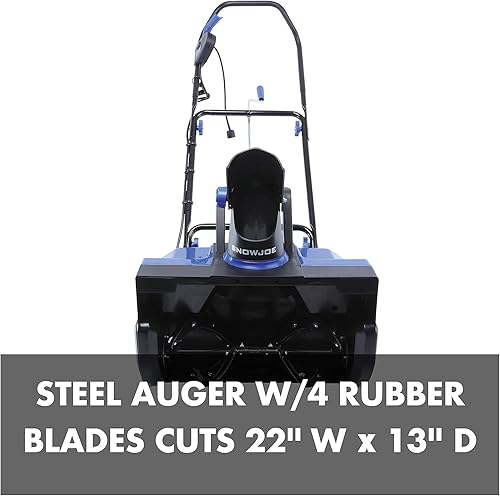 Vista 40 de Snow Joe Soplador de nieve eléctrico con cable de 15 amperios, camino de limpieza de 22 pulgadas con luces LED duales, barrena de acero, canal