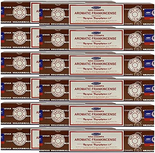 Nag Champa Aromatic Frankinsence Incense Sticks Meditation and Enlightenment-Worship Temple 12 Packs x 15 grm (180 grm)…