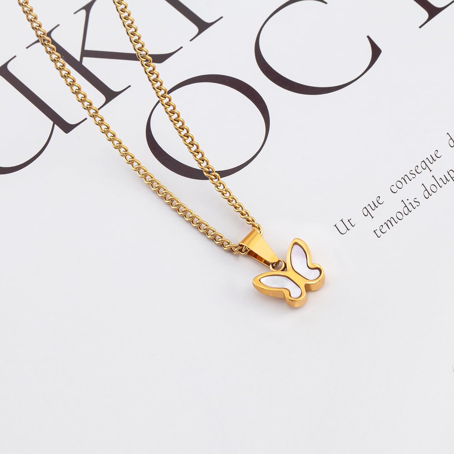 18K Gold Plated Butterfly Necklace, Dainty Cute Butterfly Pendant Necklace for Women,Anniversary Birthday Valentine's Day Christmas Gift - Image 4
