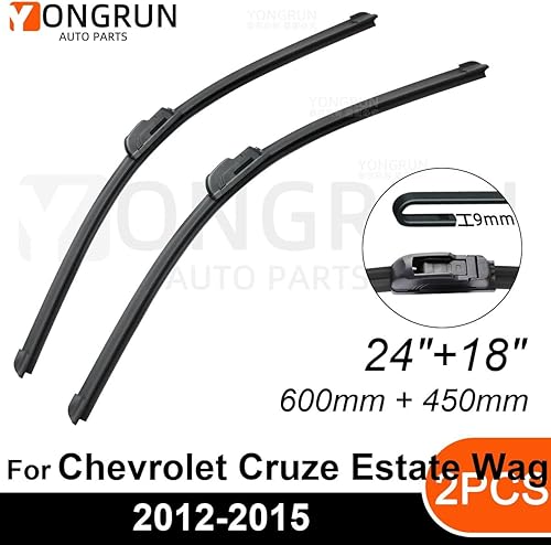 Miniatura 2 de Limpiaparabrisas para automóvil, 2 unidades, 24 + 18 pulgadas, repuesto para Chevrolet Cruze Estate Wagon J300 2012-2015, limpiaparabrisas de equipo