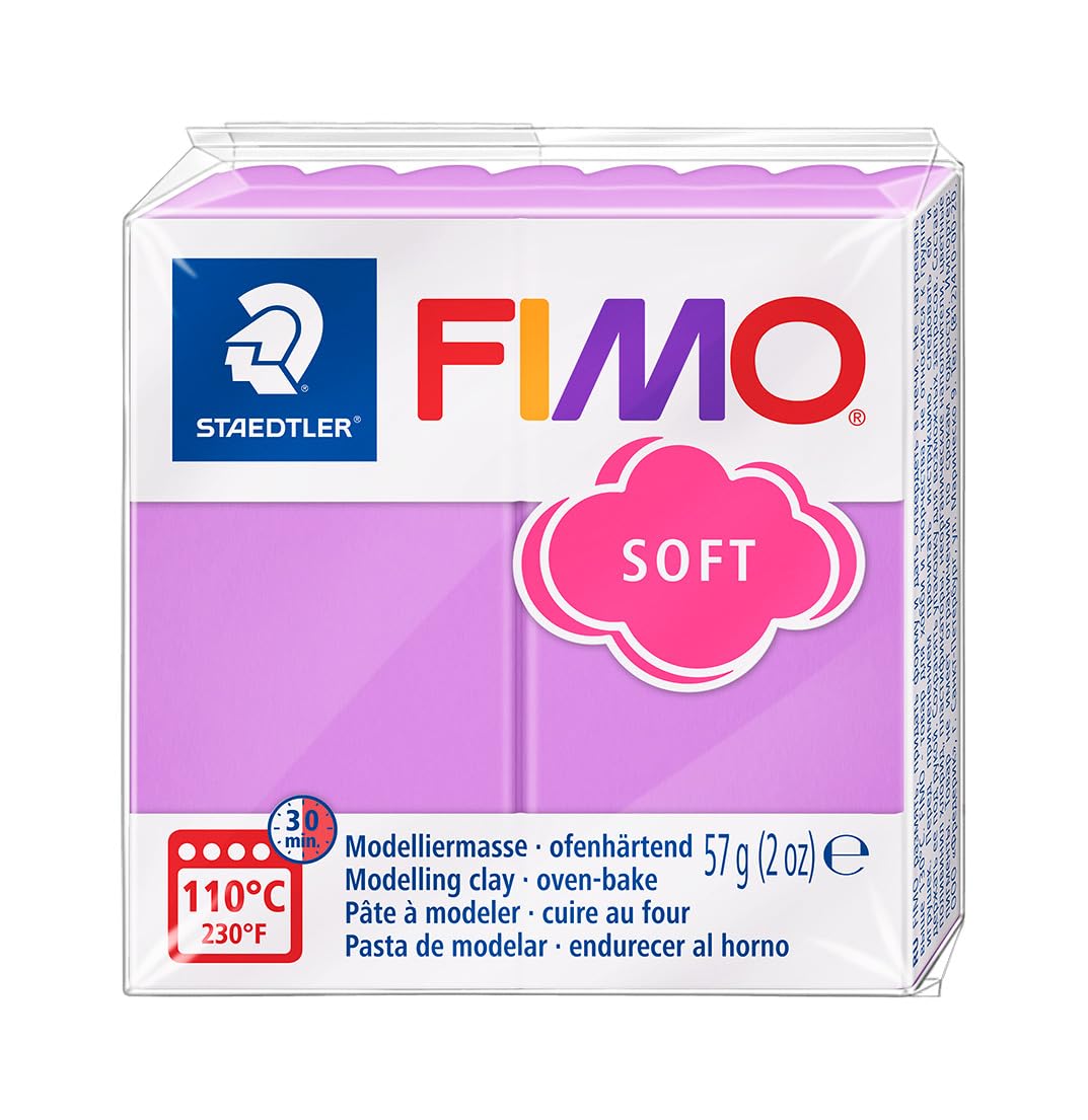 ステッドラー (STAEDTLER) 粘土 オーブン粘土 FIMO フィモ ソフト ブロック ラベンダー 57g ポリマークレイ 8020-62
