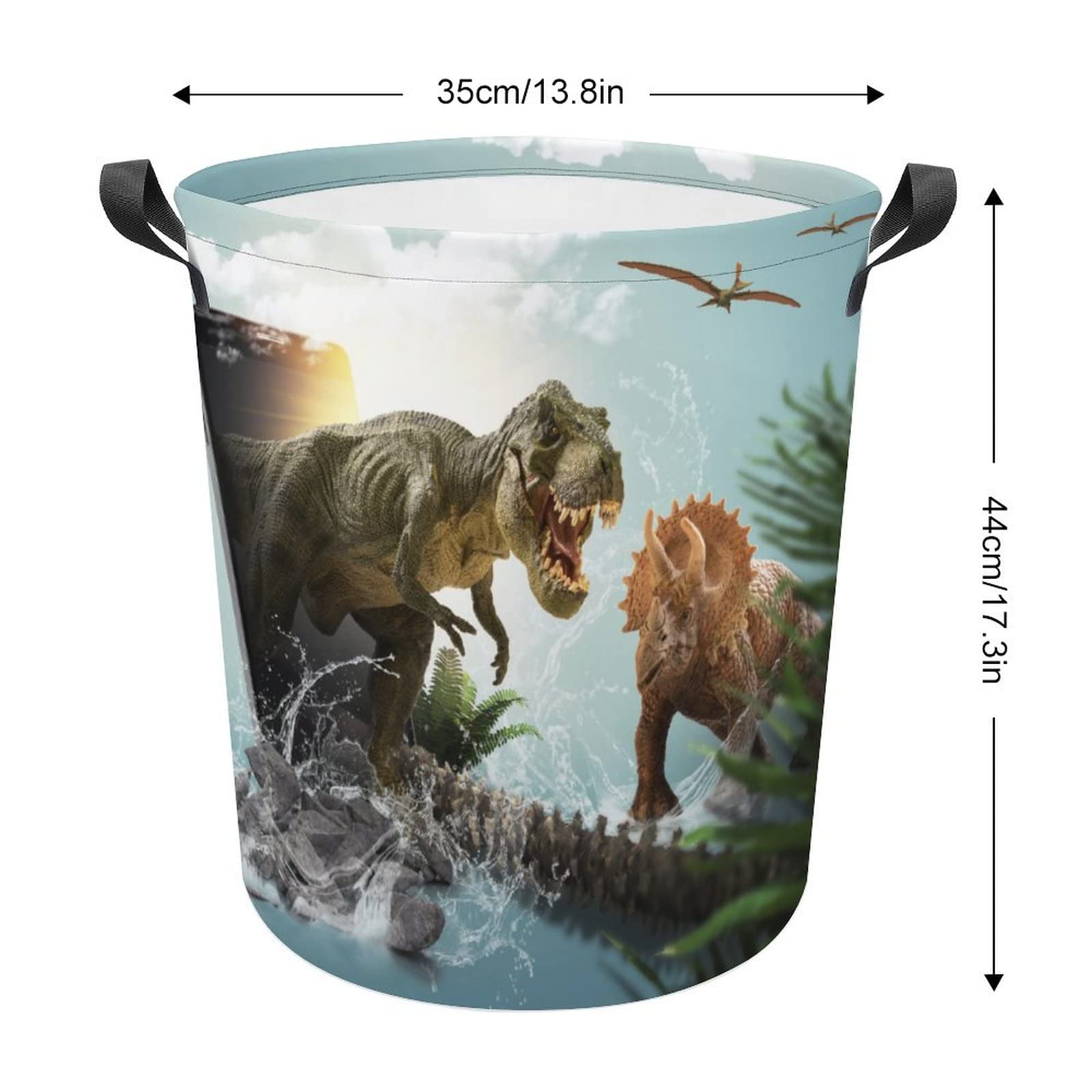 MEIKKO 3D Dinosaur Laundry Basket Waterproof Laundry Hamper Storage Basket Organizer for Clothes,Toys,Bedroom,Bathroom