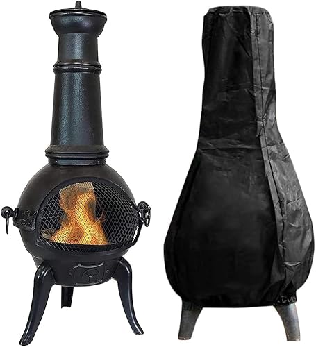Gatphy Housse de protection pour cheminée d'extérieur en tissu Oxford 210D imperméable et résistante au vent - Protection contre le chauffage pour jardin et terrasse - 122 x 21 x 61 cm
