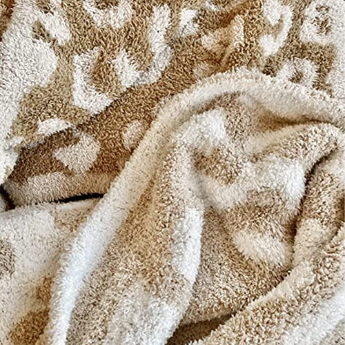 Moonase Soft Fuzzy Throw Blanket, Leopard Throw Blankets, Cozy Plush Fleece Comfy Microfiber Blanket For Couch Sofa Bed Machine Washable (Cream, 50 Inch X 60 Inch) #TOP6