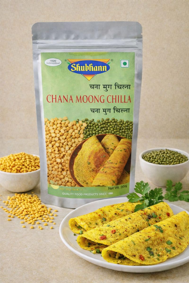 Shubhann Chana Moong Chilla Mix 200g Pack OF 4, With Chickpeas and Moong Dal Flour, High Protein-picture-29