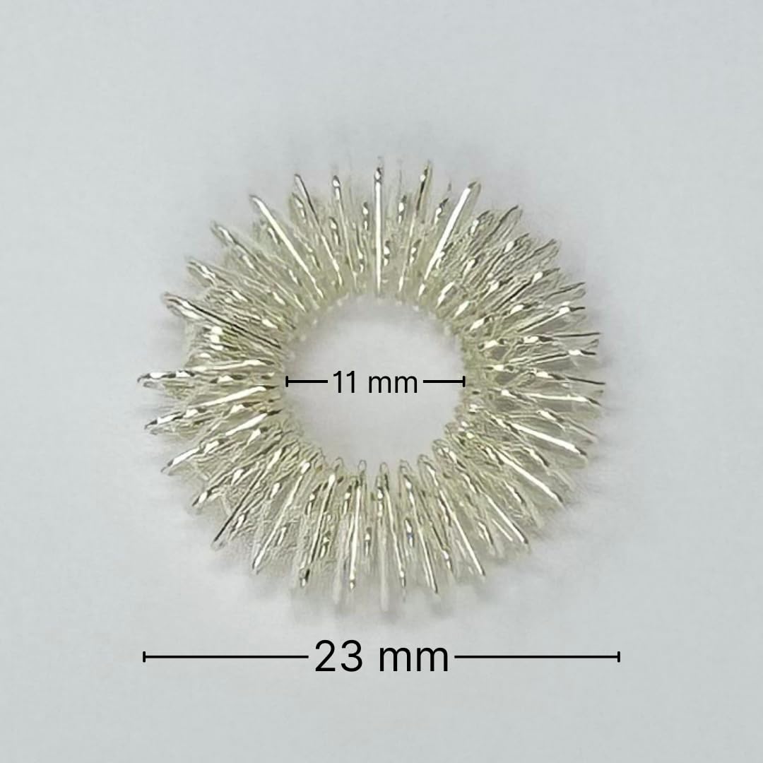 ATC Handels GmbH Anillos de masaje de dedos en oro o plata para los dedos, dedos de los pies, de acero para muelles para momentos individuales de bienestar, relajación (plata y oro, 10 unidades cada