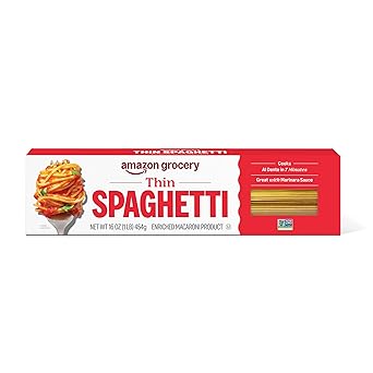 Amazon Grocery, Thin Spaghetti Pasta, 16 Oz