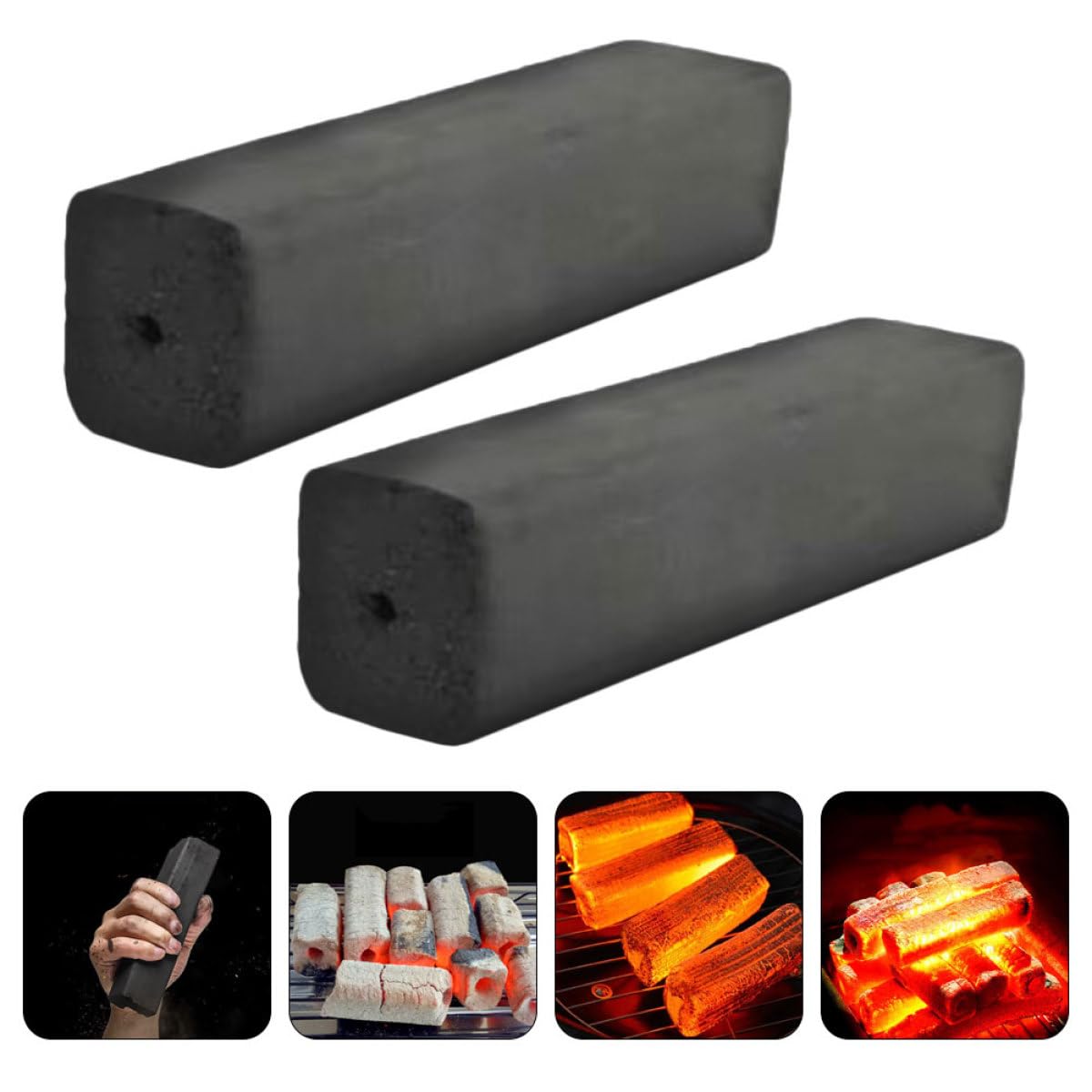Alipis 5 Pezzi Carbone per Barbecue Senza Fumo, Carbone di Legno da Picnic, bambù, Nero, per Cucinare per Recupero Dopo Sauna, per Principianti del Campeggio e Professionisti