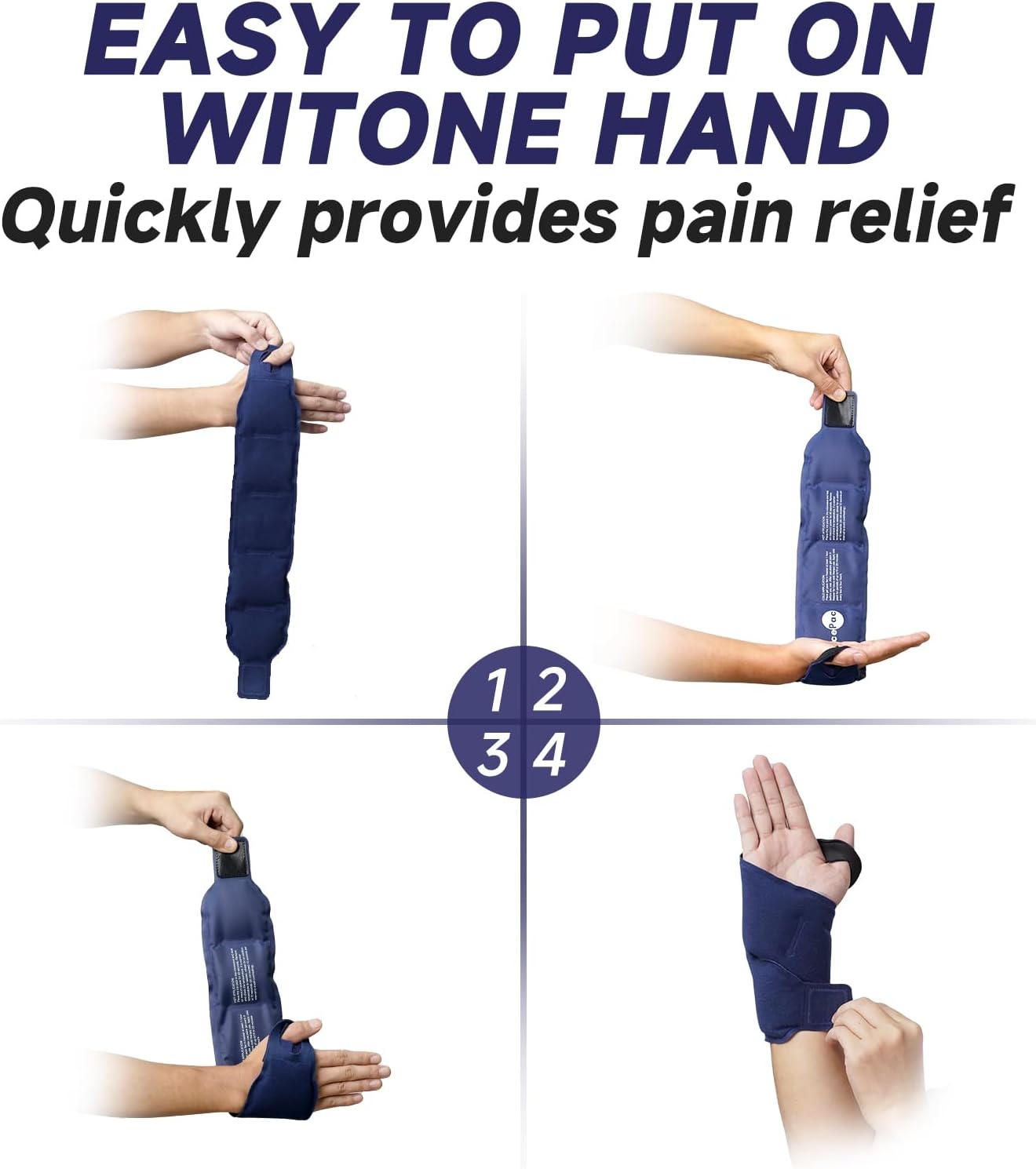 Wrist Ice Pack Wrap for Carpal Tunnel Relief, Gel Ice Packs for Injuries Reusable for Wrist Hand Pain, Hot Cold Compress Brace for Achilles Tendonitis, Tenosynovitis