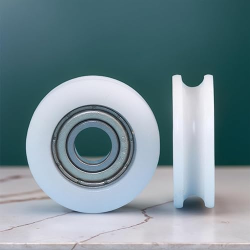 Miniatura 4 de Paquete de 6 ruedas de nailon con ranura en U – 0.315 x 1.181 x 0.354 in con rodamiento de bolas sellado 608ZZ para puertas correderas, ventanas,