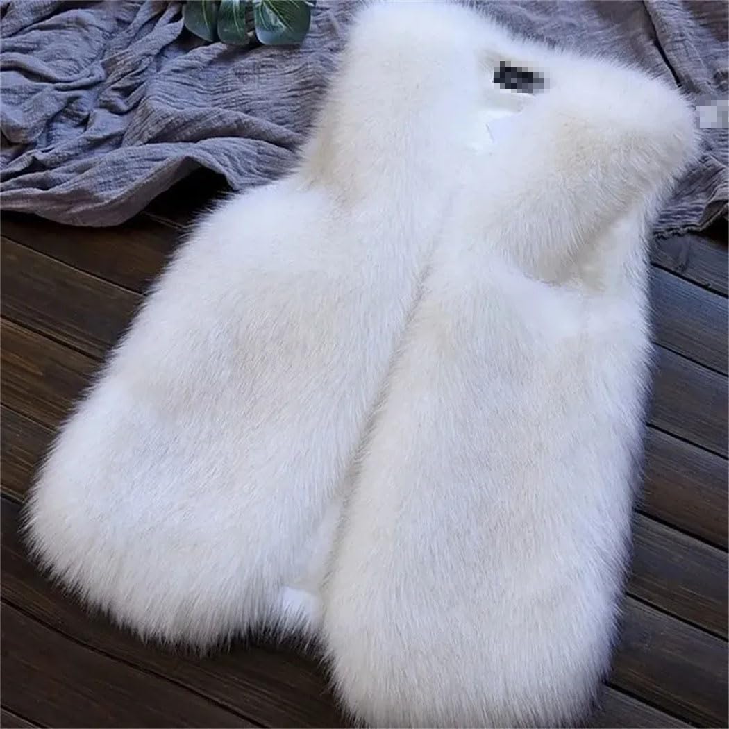 Dames bontvest jas imitatiebont vest warm mouwloos winterjas bontjas