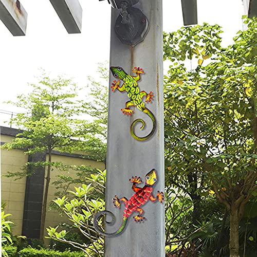 Aboxoo LU-FYZO-5BRC Metal Gecko Set Wall Decor -Large Lizard Garden Art Sculpture Crafts Statue Hanging Decoration Ornaments thumb #4
