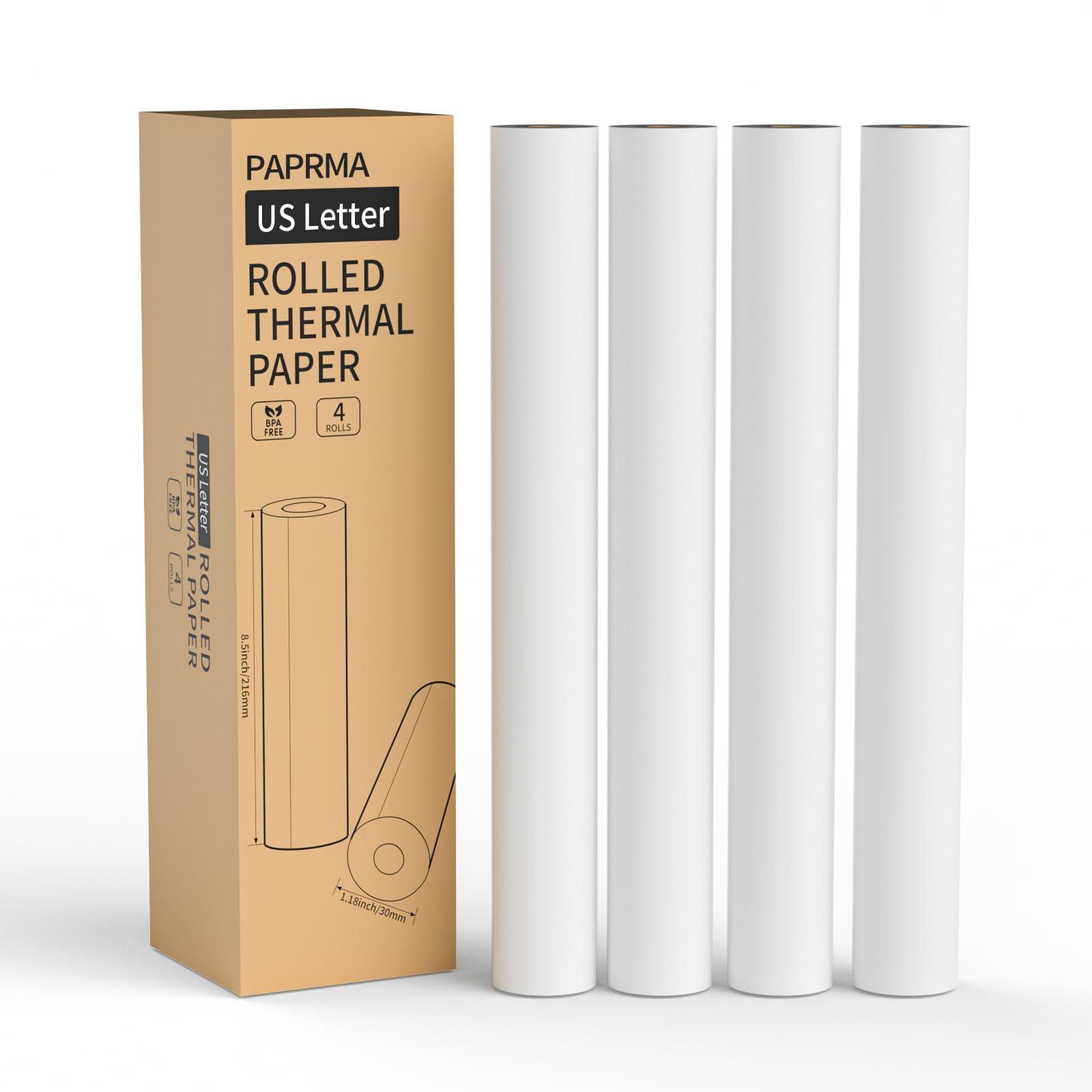 Papel térmico de 8.5 x 11 pulgadas Gloryang y JADENS PD-A4 tamaño carta blanco 8