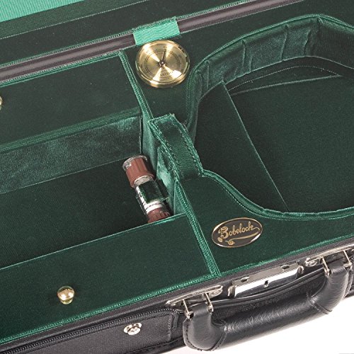 Bobelock Hill Style 1017 Semi-French Fitted Black/Green 4/4 Violin Case