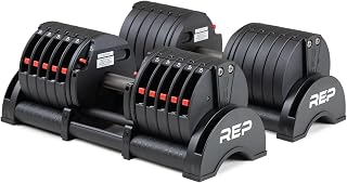 REP Fitness Quickdraw Adjustable Dumbbells 5-60 lbs Pair - Space-Saving, Durable, Quick-Adjust Home Gym Weights