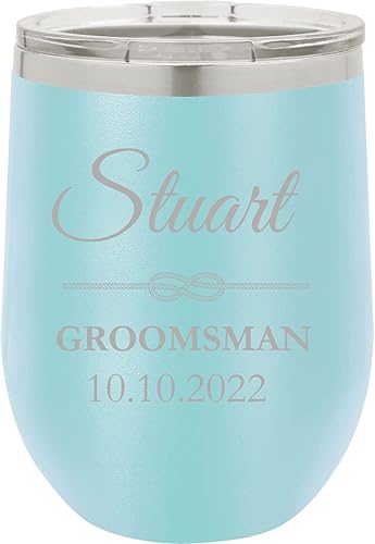 Miniatura 6 de Customized Groomsman/Bridemaids Insulated Stainless Steel 12 Oz Wedding Gift Travel Coffee Double-Walled Wine Tumbler Travelling Car Truck Cup Mug