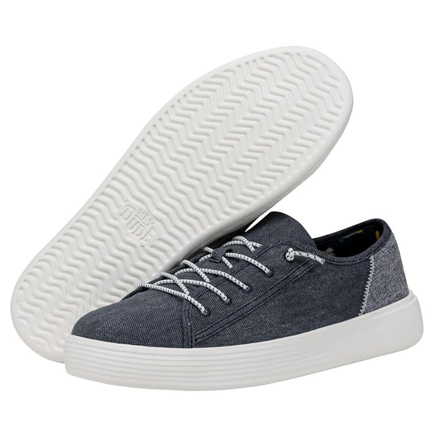 Amazon.com | HEYDUDE Cody Craft Linen Navy Men's 10