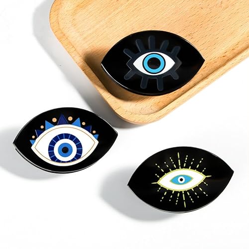 Miniatura 5 de Yuthsona 6 pinzas para el cabello retro de ojo azul, pinzas para el cabello de la suerte, pinzas para el cabello pequeñas antideslizantes para