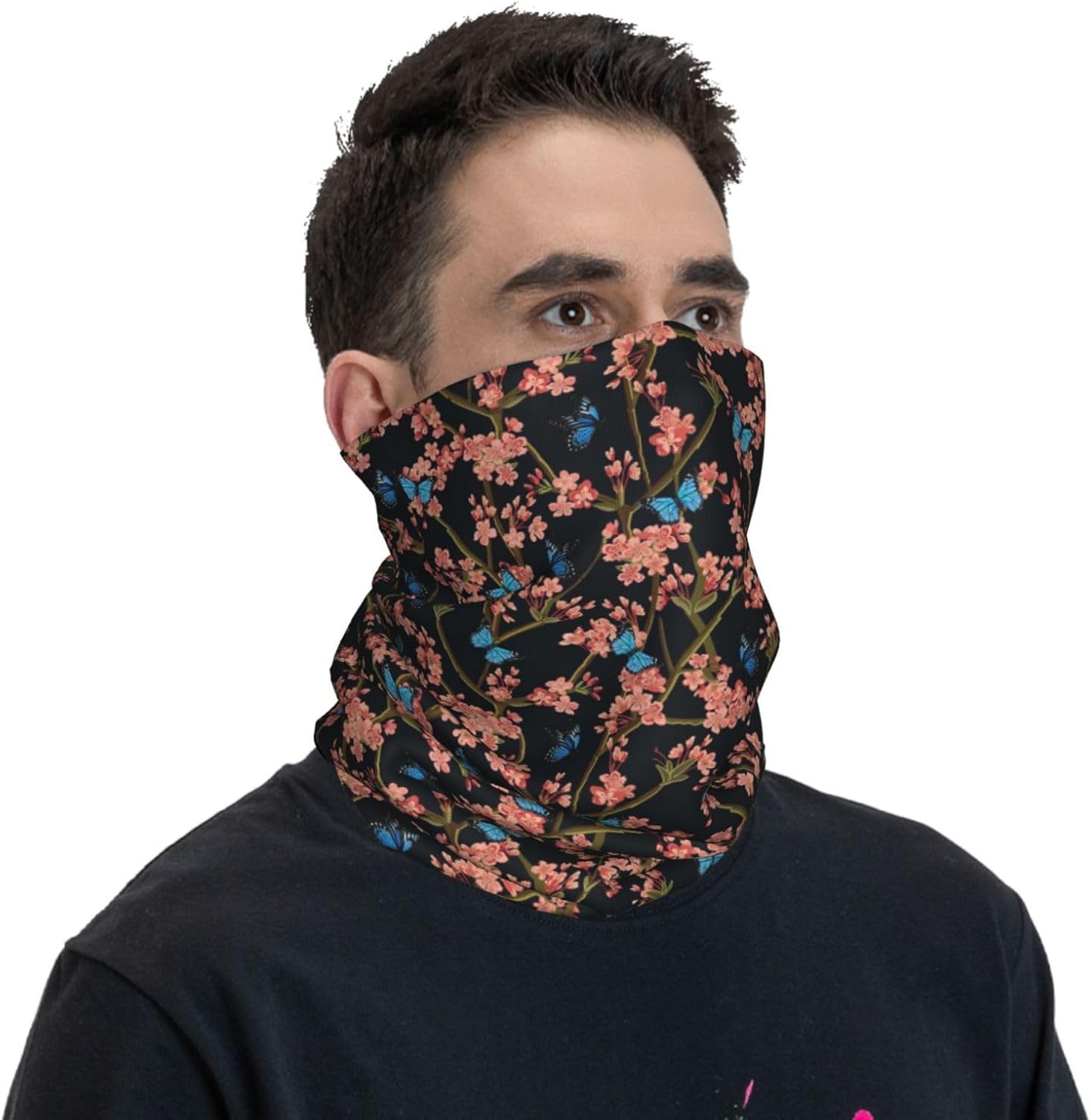 Rose Neck Gaiter for Men Women Seamless Bandana Fashion Face Scarf Mask Headwear Warmer Balaclava Head Wrap