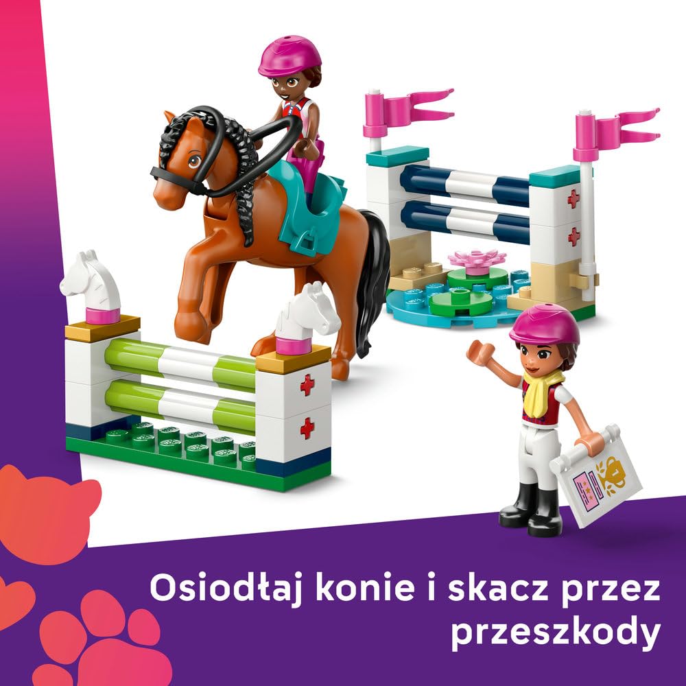 LEGO Friends Stadnina i szkółka jeździecka 42688 | Stadnina, zestaw z końmi, prezent dla miłośnika jazdy konnej 7+, 735 elementów