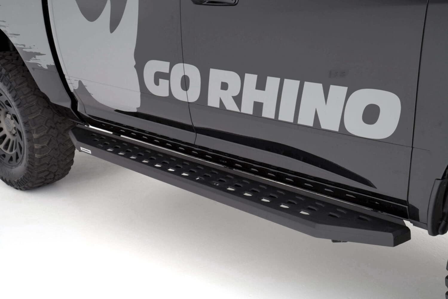 Go Rhino RB20 Running Boards & Brackets | Galvanized Steel, Protective Bedliner Coating | 69404887T | Fits 2019 - 2025 Chevrolet Silverado & GMC Sierra Crew Cab (See description)