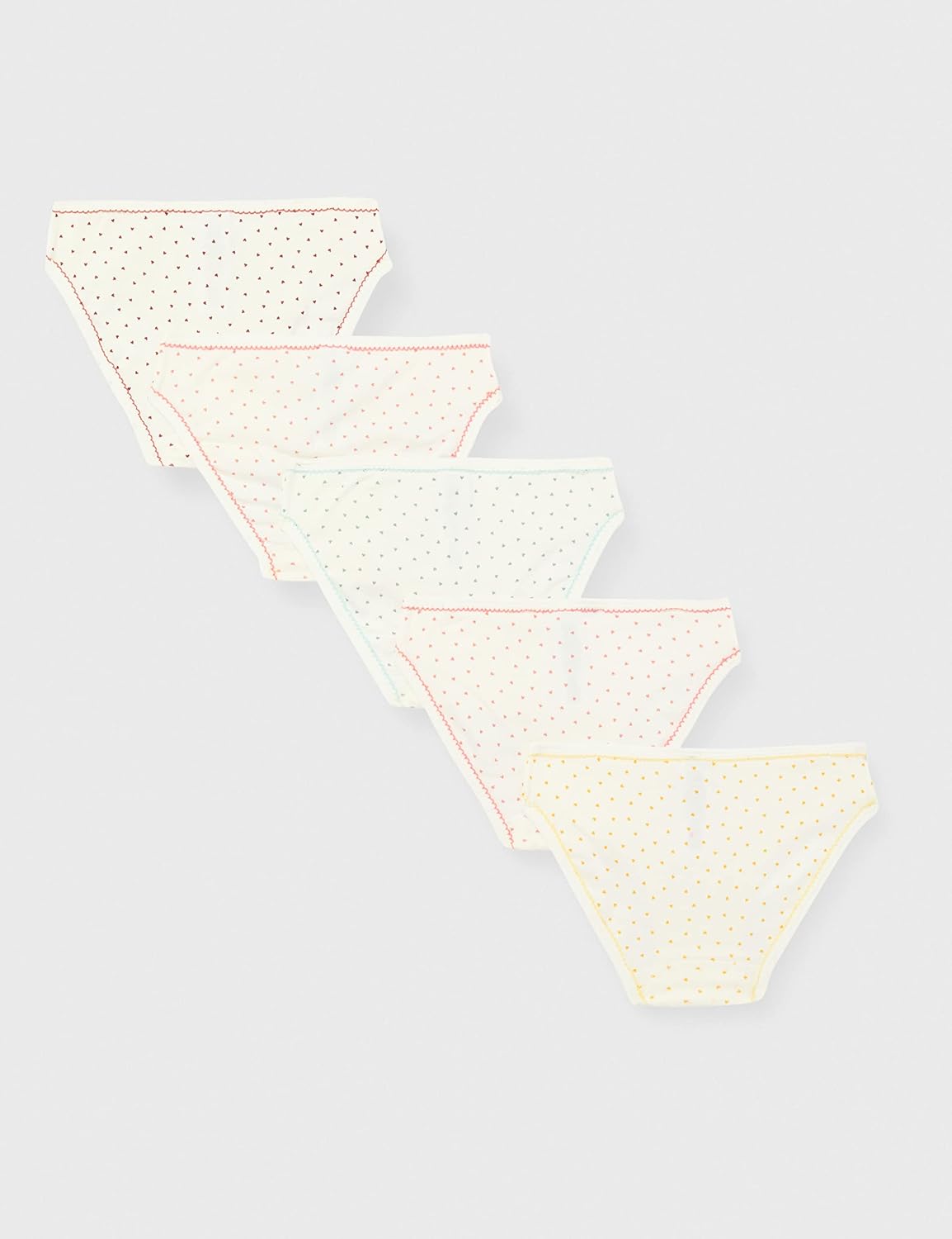 Petit Bateau Girls' Mini Hearts Cotton Briefs - 5-Pack STYLE A04CY SIZES 2-12 YEARS