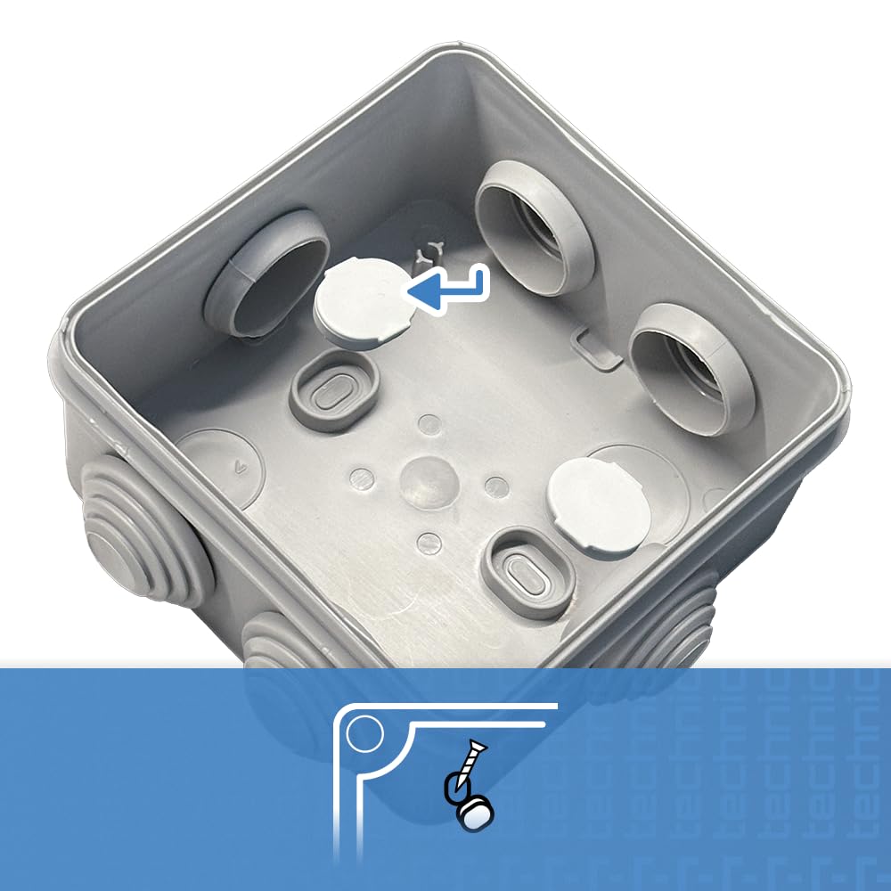 EDO Set 10x Aufputz-Abzweigdose IP44 150x115x65 mm Grau – UV-beständig | Halogenfrei – Verteilerdose / Anschlussdose mit Kabeleinführungen und Schraubdeckel für Innen- und Außen