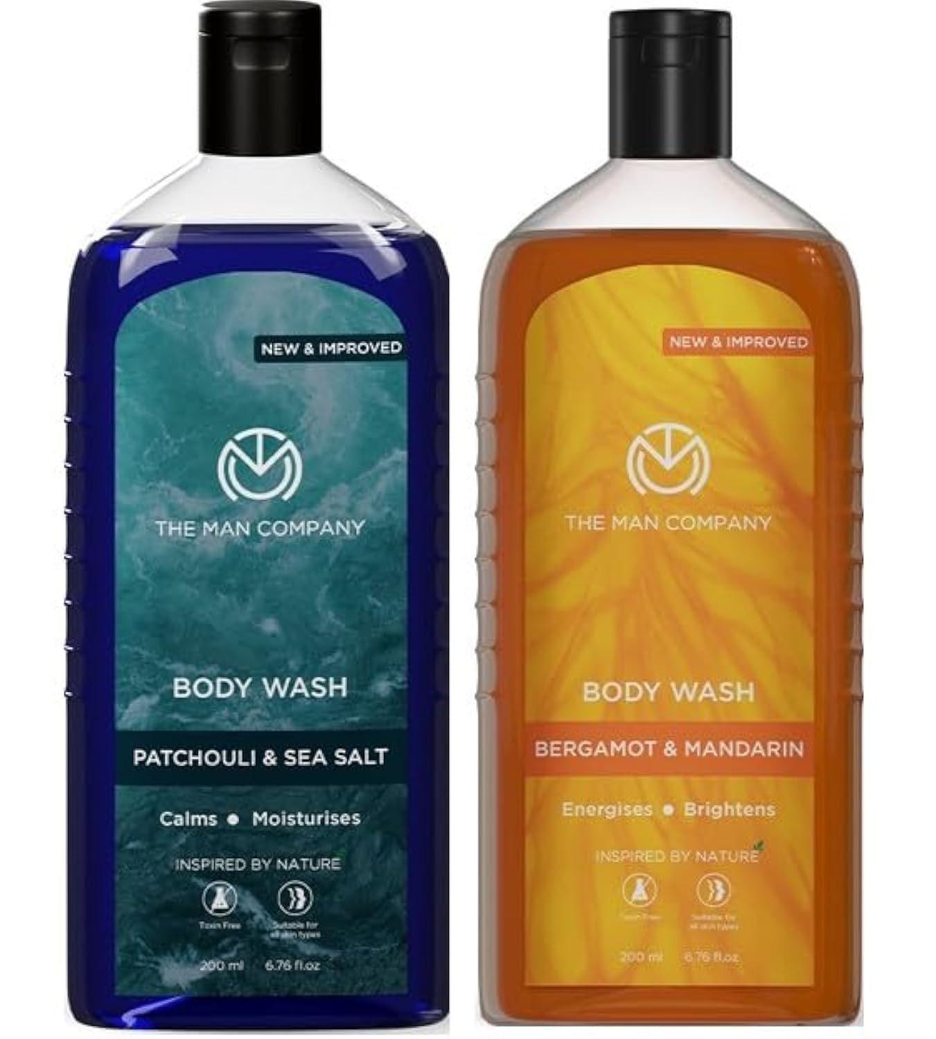 The Man Company Shower Power Duo | Patchouli & Sea Salt For Deep Moisturization & Smooth Skin | Bergamot & Mandarin For Glowing & Bright Skin | Toxin Free Shower Gel - Pack of 2-image-26