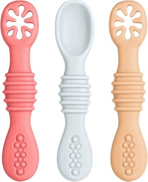 Vicloon Vicloon Set de 3 Cuillères et Fourchettes d'Apprentissage en Silicone